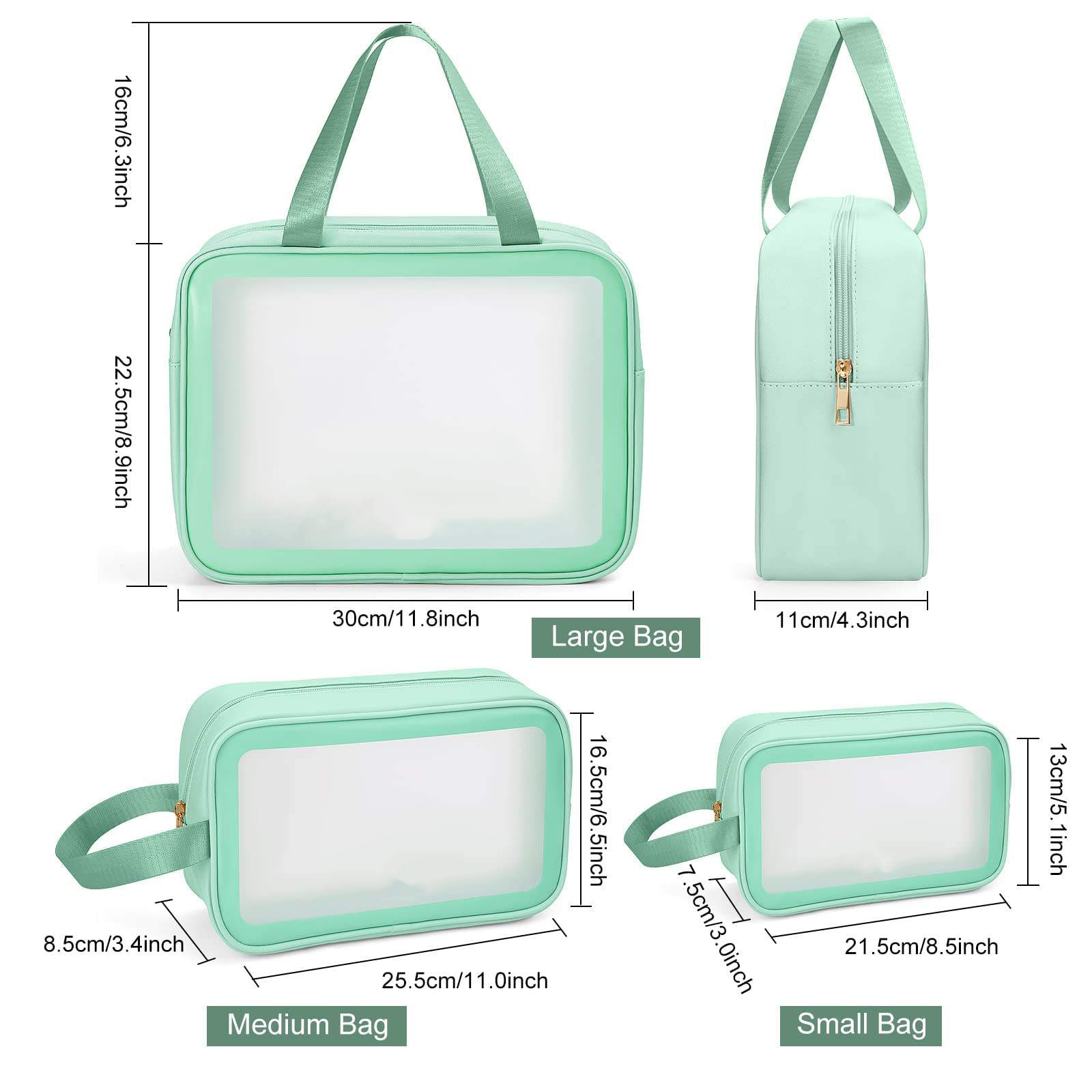 PU PVC Waterproof Custom Pouch Large Capacity Makeup Bag Zipper Closure Travel Cosmetic Bag with Printed Logo
