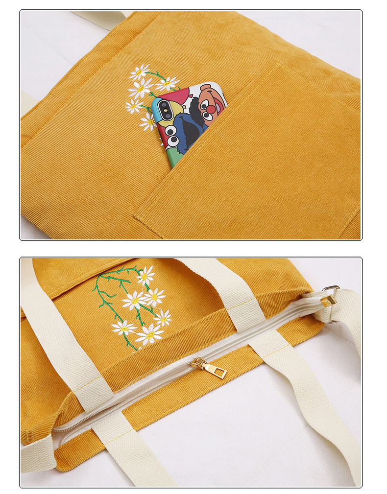 Corduroy Tote Sling Bag Custom Pocket Inside Women Corduroy Crossbody Bag With Zipper manufacture